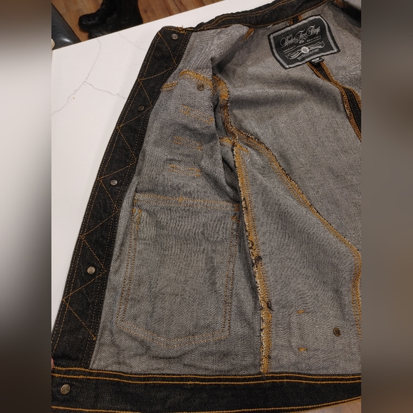 Under Two Flags Premium Black Denim Jacket - Picture 5 of 11